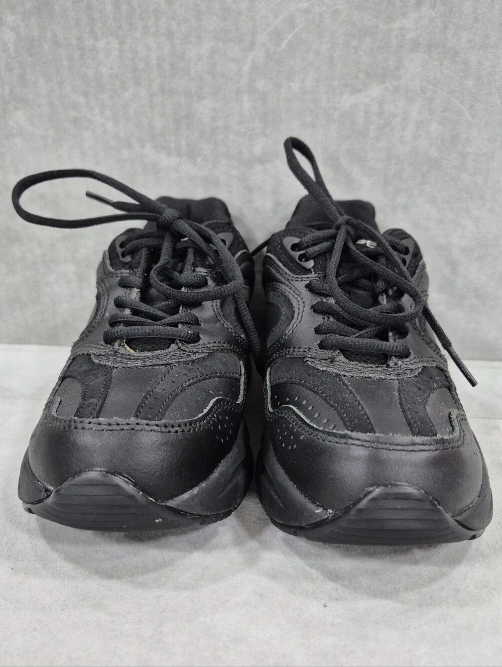 Apex X801 sneakers women's 6M black leather comfort orthopedic diabetic FLAWED